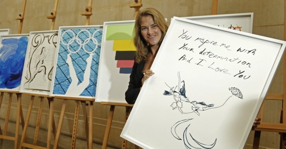 Tracey Emin usou os Jogos Paraolímpicos como inspiração para sua obra; dois pássaros se beijam, com os dizeres "Você me inspira com sua determinação"